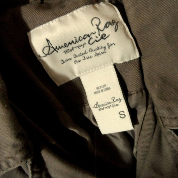 AMERICAN RAG Pleather Denim Jacket S Brown Side Zippered Coat Motorcycle Biker - Picture 8 of 9